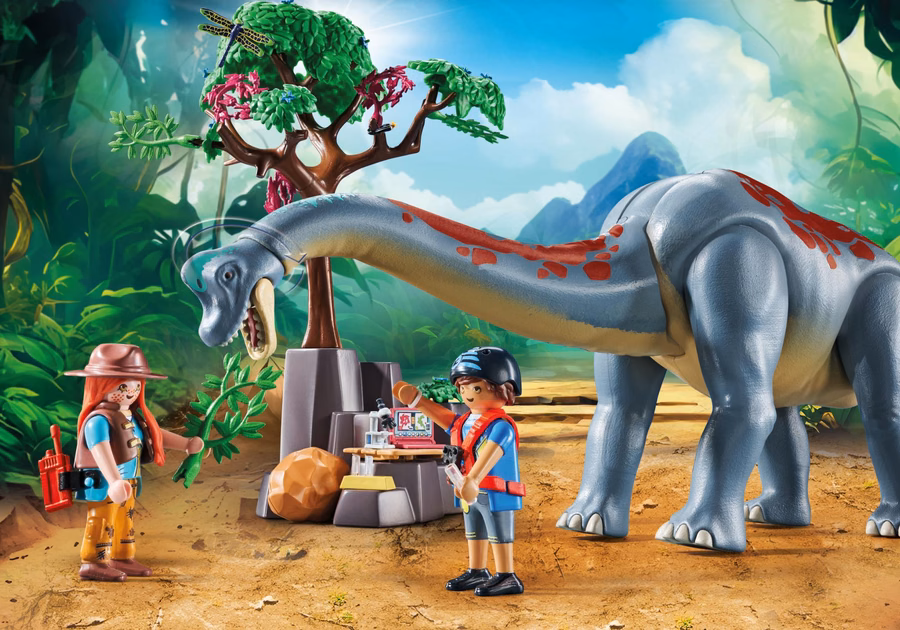 Brachiosaurus mit Hovercraft
