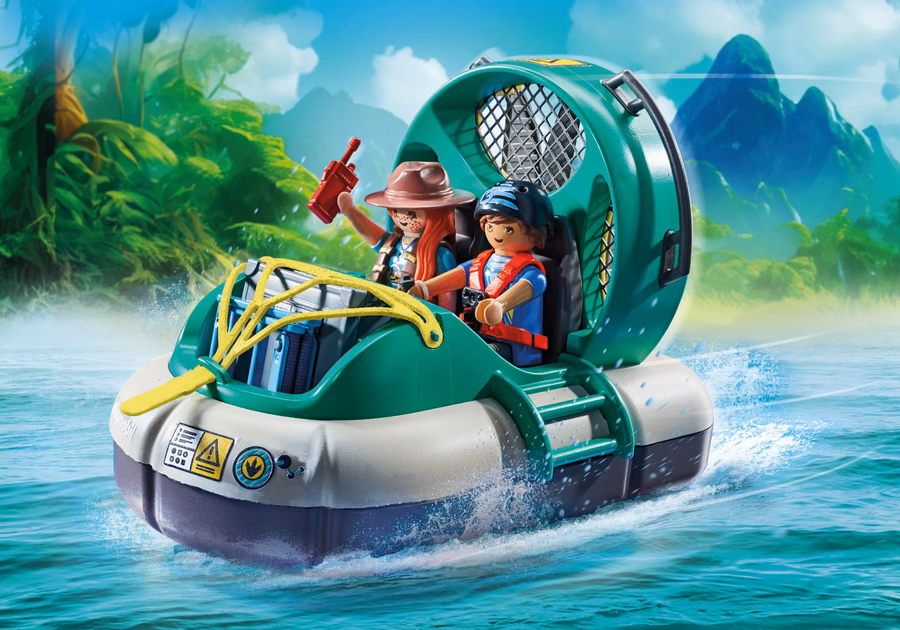 Brachiosaurus mit Hovercraft