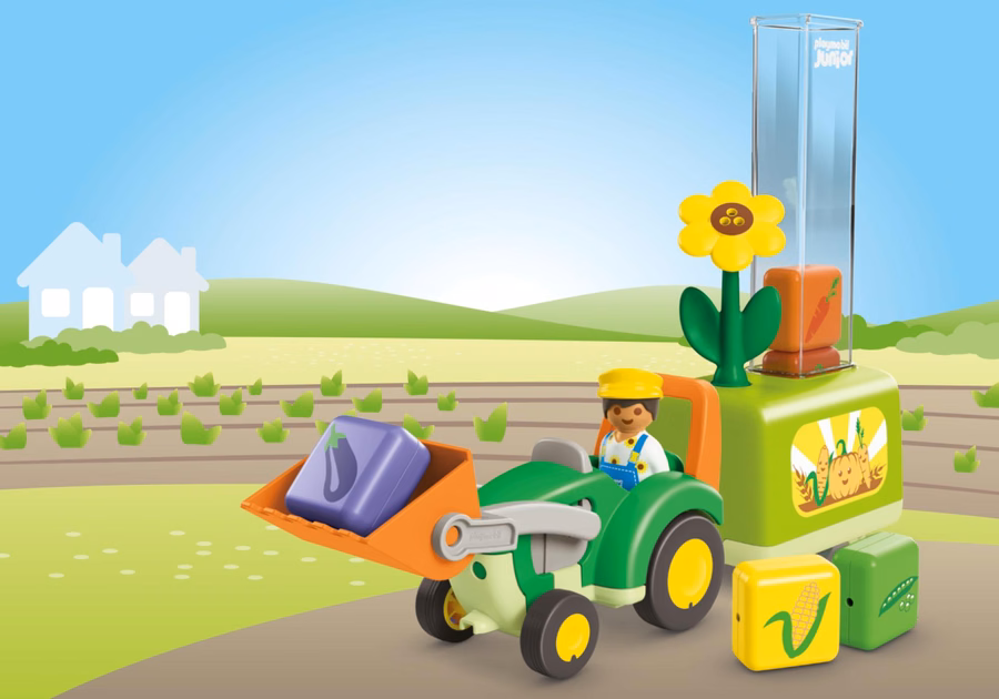 JUNIOR: Traktor mit Lade- und Absetzsämaschine