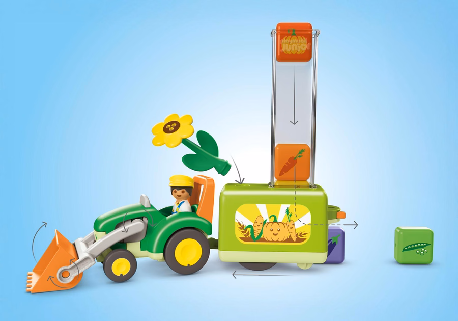 JUNIOR: Traktor mit Lade- und Absetzsämaschine