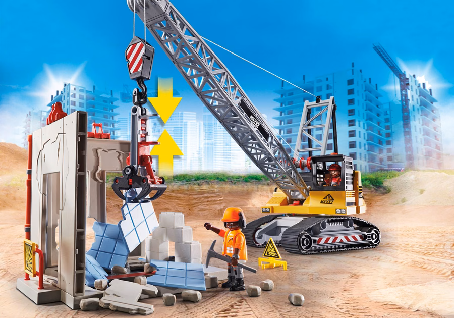 Kabelbagger mit Gebäudesektion