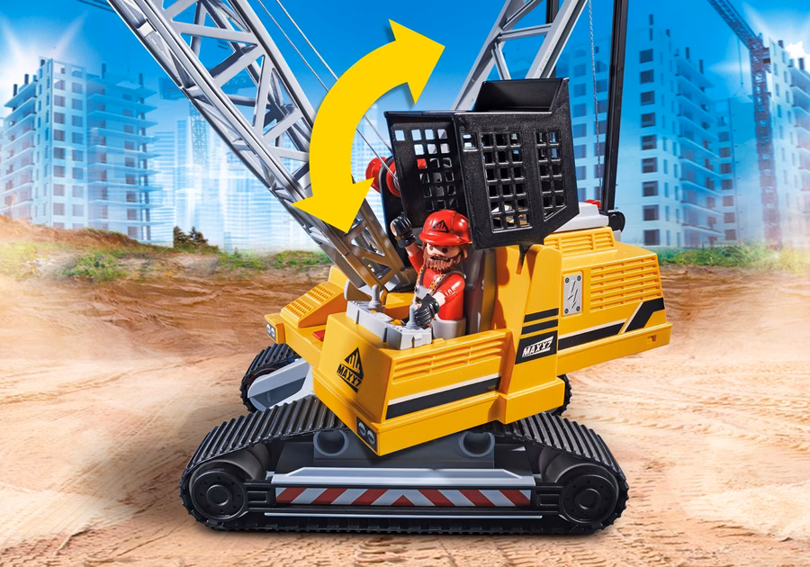 Kabelbagger mit Gebäudesektion
